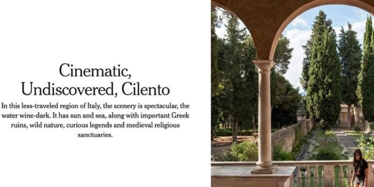 Il Cilento sul New York Times. “Un segreto ben custodito”