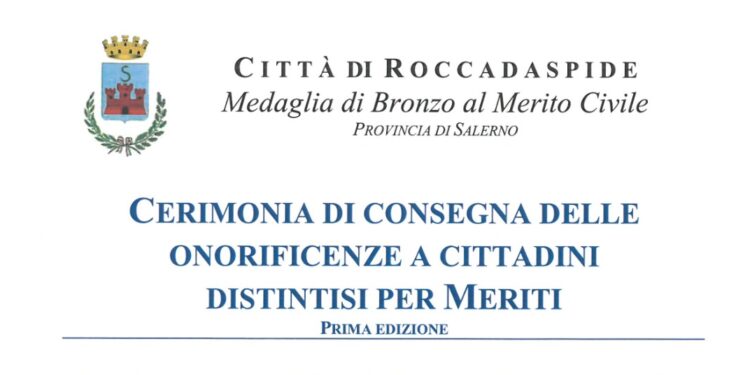 Onorificenze a cittadini meritevoli: la cerimonia a Roccadaspide