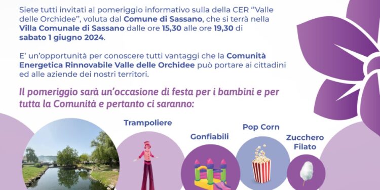 Domani a Sassano l’appuntamento per illustrare ai più piccoli la “Comunità Energetica Rinnovabile – Valle delle Orchidee”