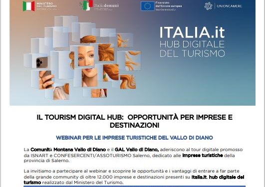 Webinar gratuito per le imprese turistiche del Vallo di Diano