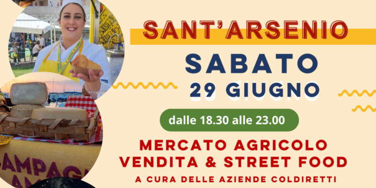 Sant’Arsenio: il 29 giugno la “Notte Gialla” di Coldiretti nella Villa Comunale