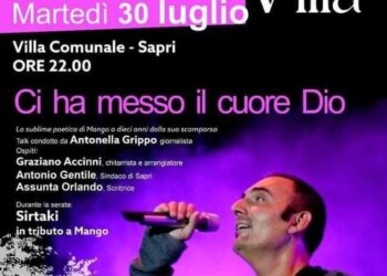 A Sapri un talk per ripercorrere la vicenda umana e musicale di Mango nel decennale della sua scomparsa