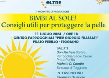 Appuntamento a Teggiano con “Bimbi al sole”, l’incontro di prevenzione del progetto “Oltre le barriere”