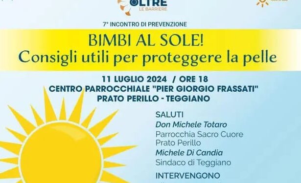Appuntamento a Teggiano con “Bimbi al sole”, l’incontro di prevenzione del progetto “Oltre le barriere”