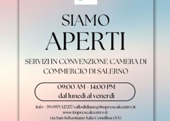 Confesercenti Vallo di Diano avvisa: lo sportello servizi della Camera di Commercio sarà aperto anche in estate
