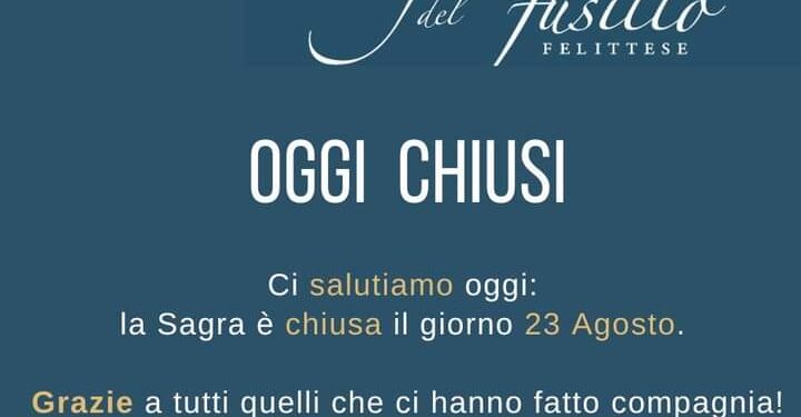 Sagra del fusillo felittese chiude con un giorno d’anticipo dopo l’ispezione dei Nas