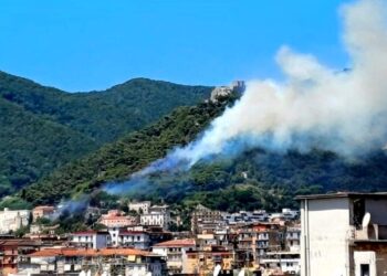 Ancora incendi nel salernitano. A Salerno va in fiamme la collina del Castello Arechi