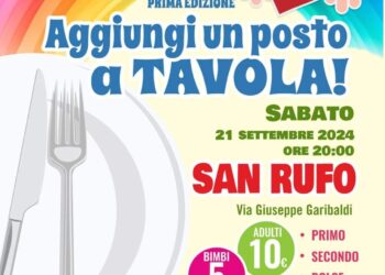 A San Rufo la prima edizione della cena di beneficenza “Aggiungi un posto a tavola!”