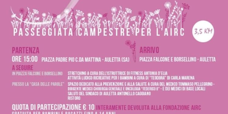 Camminata in Rosa ad Auletta: ottobre il mese della prevenzione contro il tumore al seno