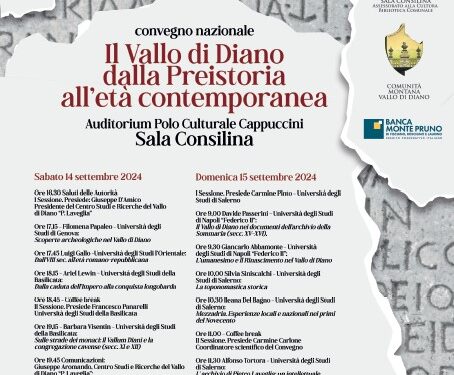 A Sala Consilina il convegno nazionale “Il Vallo di Diano dalla Preistoria all’età contemporanea”