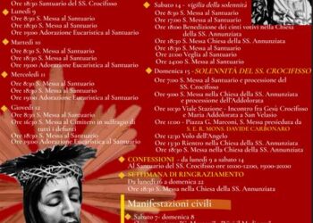 Grande attesa per festeggiamenti in onore del SS. Crocifisso a Brienza