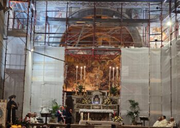 Svelati i primi affreschi restaurati del convento di Sant’Antonio a Polla