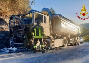 Paura a Vietri di Potenza, si incendia un camion di un’azienda valdianese