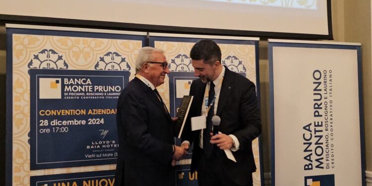 Passaggio di consegna alla Banca Monte Pruno. Lacrime e commozione per Albanese e Federico