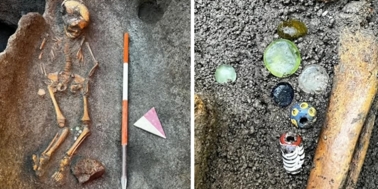 Pompei. Dagli scavi di via Fucci rinvenuta la tomba di un infante con corredo prezioso