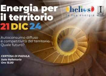 Helios Energia e ordine degli ingegneri di Salerno a Padula per un importante convegno sull’energia rinnovabile