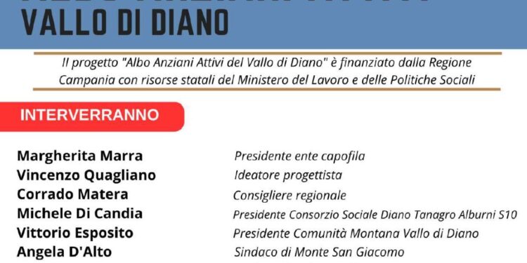 Tutto pronto per la presentazione del progetto “Albo Anziani Attivi Vallo di Diano” della protezione civile Sassano Gruppo Lucano