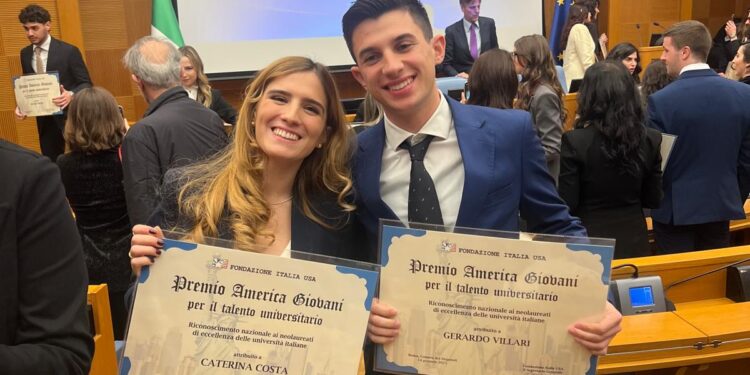 A Caterina Costa e Gerardo Villari, geni valdianesi, il premio “America Giovani” della Fondazione Italia USA