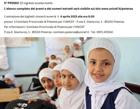 Una lotteria per garantire l’istruzione alle bambine dello Yemen, l’iniziativa promossa dall’Unicef di Potenza