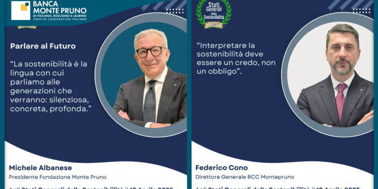 La Banca Monte Pruno e la Fondazione Monte Pruno saranno presenti alla V edizione degli Stati Generali della Sostenibilità a Roma
