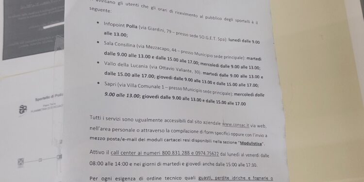 Aperto al pubblico il nuovo infopoint Consac  a Polla