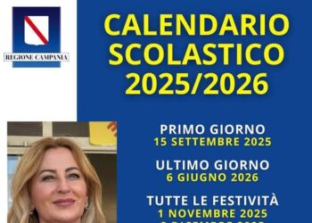 Campania, approvato il nuovo Calendario scolastico 2025/2026: si torna in aula il 15 settembre