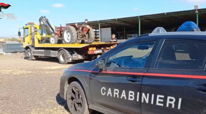 Maxi operazione dei carabinieri di Tricarico: sgominato mercato nero di mezzi agricoli rubati