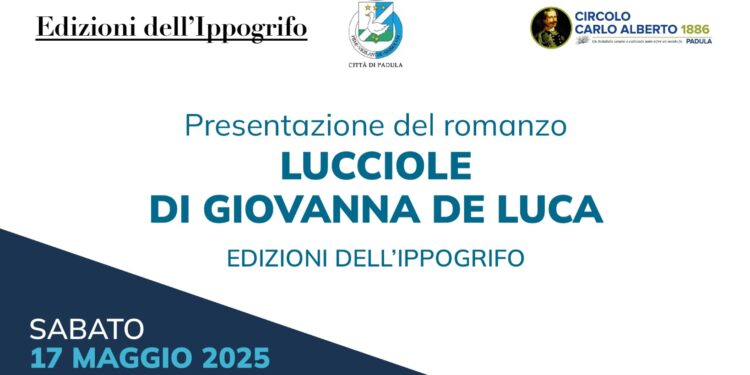 Padula conferma il suo amore per i libri: sabato 17 maggio la presentazione di “Lucciole” di Giovanna De Luca