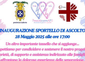 “Mai più soli”: a Salerno nasce lo sportello di ascolto dell’Associazione Pezzidicuore