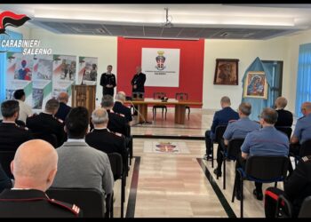 Visita pastorale dell’Arcivescovo Bellandi al comando provinciale Carabinieri di Salerno