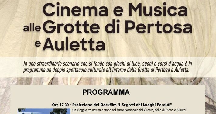 Cinema e musica alle Grotte di Pertosa e Auletta: l’evento promosso da Banca e Fondazione Monte Pruno
