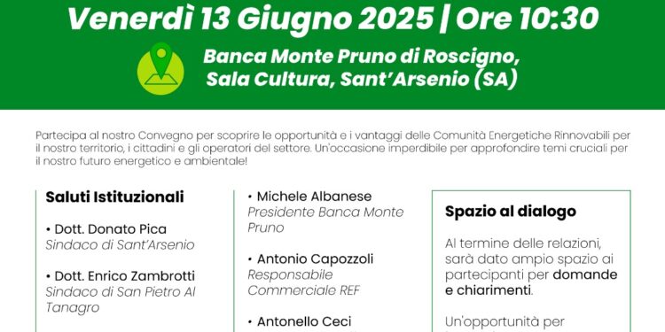 Sant’Arsenio: nasce la Comunità Energetica del Vallo di Diano