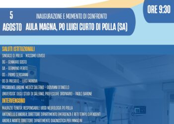 Sanità: il 5 agosto l’inaugurazione della Stroke Unit all’ospedale “Luigi Curto” di Polla