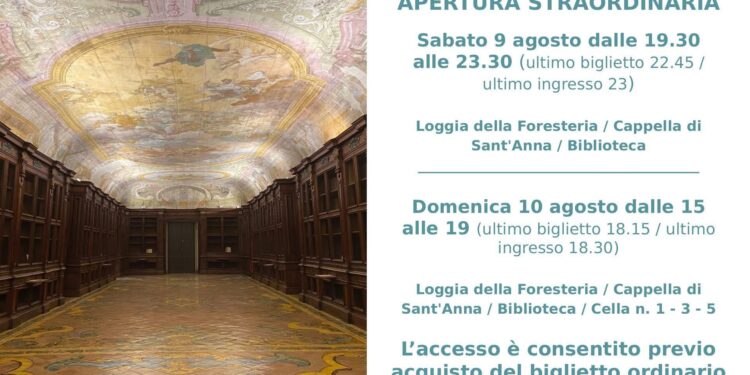 Certosa di Padula: accessibili anche luoghi chiusi al pubblico e porte aperte a Ferragosto