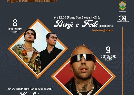 Madonna di Viggiano, per la festa della Patrona della  Basilicata i concerti di Benji & Fede e Luchè