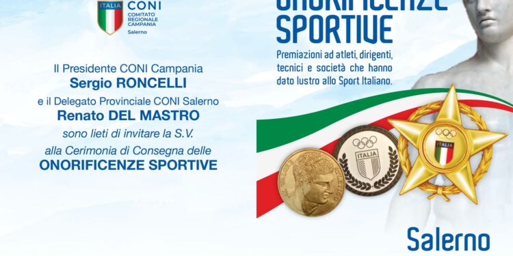 Salerno celebra lo sport: il CONI consegna le onorificenze sportive