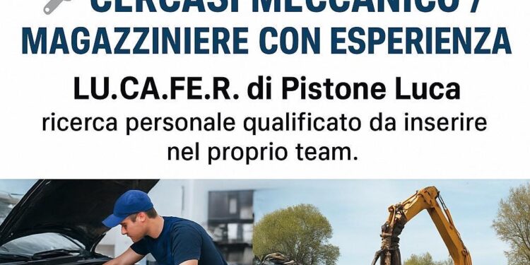 Lu.Ca.Fe.R. di Polla cerca personale: opportunità per meccanici e magazzinieri
