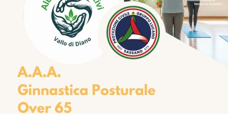 Nel Vallo di Diano parte la Ginnastica Posturale per gli over 65: nuovo servizio della Protezione Civile Sassano Gruppo Lucano