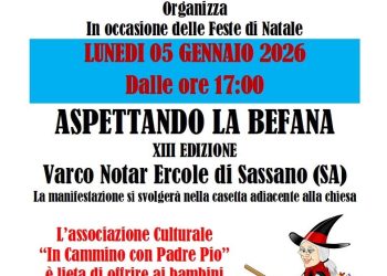 A Varco Notar Ercole di Sassano: “Aspettando la Befana” fra tradizione e divertimento per tutti