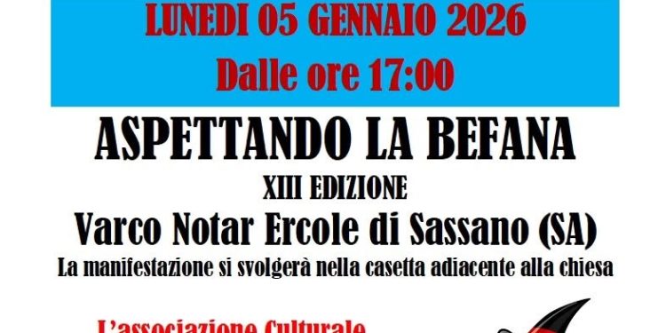 A Varco Notar Ercole di Sassano: “Aspettando la Befana” fra tradizione e divertimento per tutti