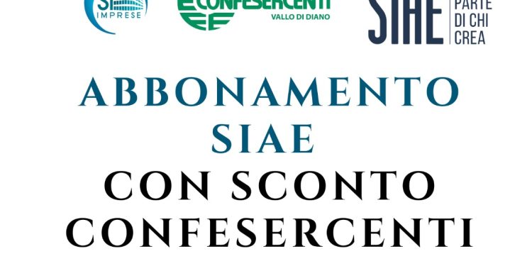 Confesercenti Vallo di Diano informa: riparte l’abbonamento Siae con sconto Confesercenti