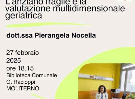 Molieducare, proseguono gli incontri su prevenzione e benessere a Moliterno: focus sulla fragilità dell’anziano