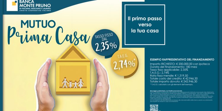 Il Mutuo “Prima Casa” al 2,35% è firmato Banca Monte Pruno