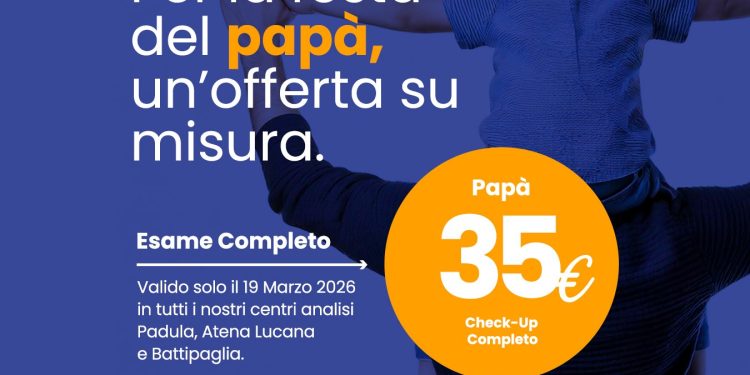 Check-up uomo a prezzo speciale nei Centri Analisi Biochimica per la Festa del Papà