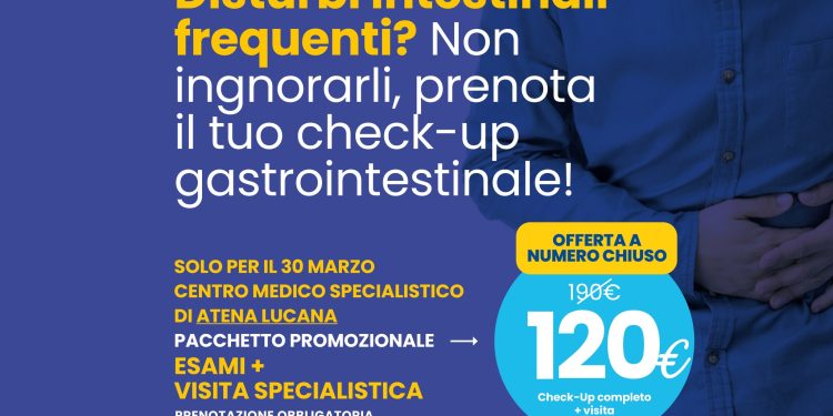 Prevenzione gastrointestinale: al Centro Biochimica di Atena Lucana una giornata dedicata al check-up intestinale