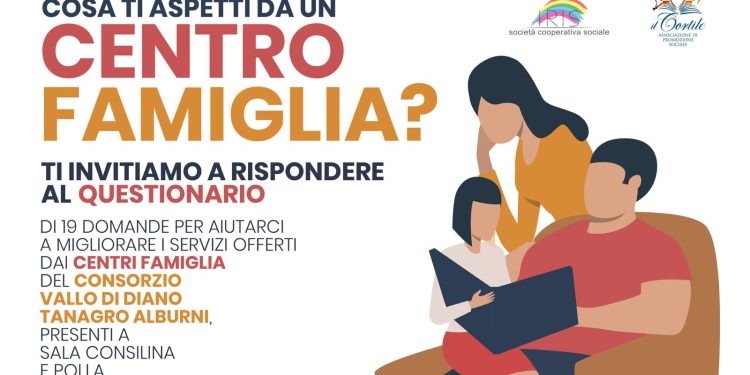 Il Consorzio Sociale Vallo di Diano Tanagro e Alburni ascolta le famiglie: al via il questionario per migliorare il Centro Famiglia