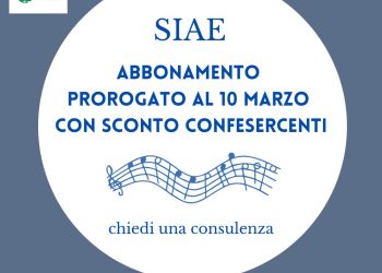 Prorogati i termini per il rinnovo dell’abbonamento Siae: sconti alla Confesercenti Vallo di Diano