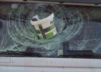 Sfiorata la tragedia sull’A2 nei pressi di Buonabitacolo: secchio di vernice, lanciato da un cavalcavia, centra un camion sull’A2
