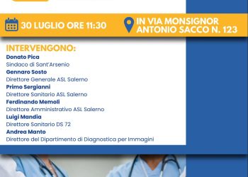 Al via la Radiologia territoriale all’ospedale di Sant’Arsenio: il 30 luglio la presentazione con i vertici dell’Asl Salerno