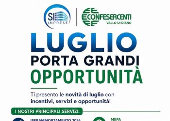 Luglio di opportunità per le imprese: Confesercenti Vallo di Diano rafforza il sostegno ad aziende e professionisti
